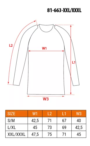Neo Tools Thermo aláöltözet felső, hosszú ujjú Carbon, XXL/XXXL