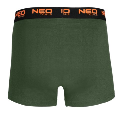 Neo Tools Boxeralsó, 95% pamut, 2% elasztán, olivazöld, kék, fekete, 3db, L