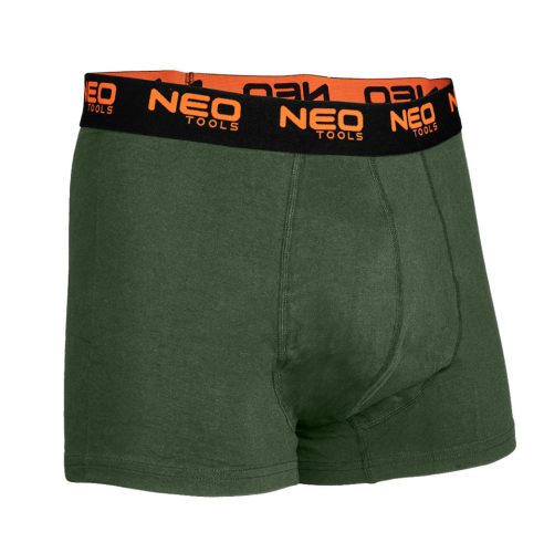 Neo Tools Boxeralsó, 95% pamut, 2% elasztán, olivazöld, kék, fekete, 3db, M