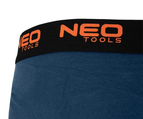Neo Tools Boxeralsó, 95% pamut, 2% elasztán, olivazöld, kék, fekete, 3db, M