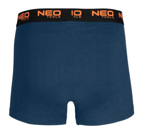 Neo Tools Boxeralsó, 95% pamut, 2% elasztán, olivazöld, kék, fekete, 3db, XL