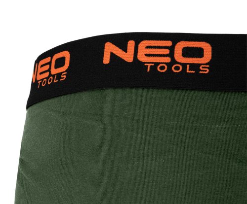 Neo Tools Boxeralsó, 95% pamut, 2% elasztán, olivazöld, kék, fekete, 3db, XXL