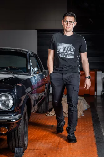 Neo Tools Munkavédelmi póló, műhely minta, 100% pamut, 180g/m2, S