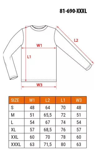 Neo Tools Munkavédelmi póló, hosszú ujjú, szürke, 90% pamut, XXXL