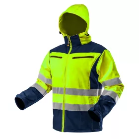   Neo Tools Láthatósági softshell munkavédelmi kabát, kapucnival, sárga, L