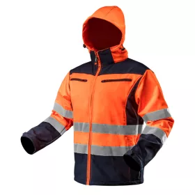   Neo Tools Láthatósági softshell munkavédelmi kabát, kapucnival, narancssárga, L