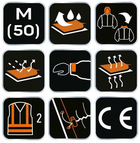 Neo Tools Láthatósági softshell munkavédelmi kabát, kapucnival, narancssárga, M