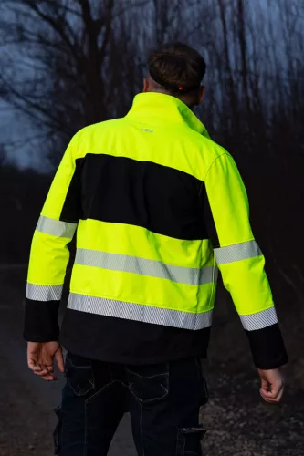 Neo Tools Láthatósági munkavédelmi kabát, softshell, neonsárga-fekete, XL