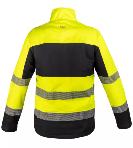 Neo Tools Láthatósági munkavédelmi kabát, softshell, neonsárga-fekete, XXXL