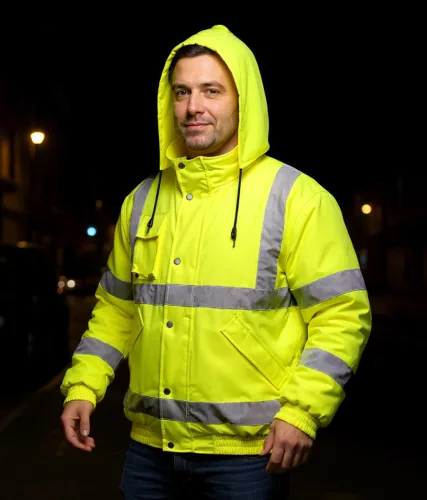 Neo Tools Láthatósági munkavédelmi kabát, könnyű szigetelő béléssel, sárga, XL