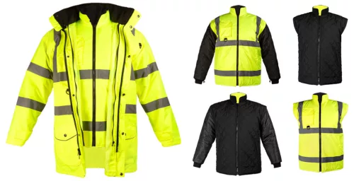 Neo Tools Láthatósági munkavédelmi kabát, univerzális 5 az1-ben, szigetelt, sárga, XL