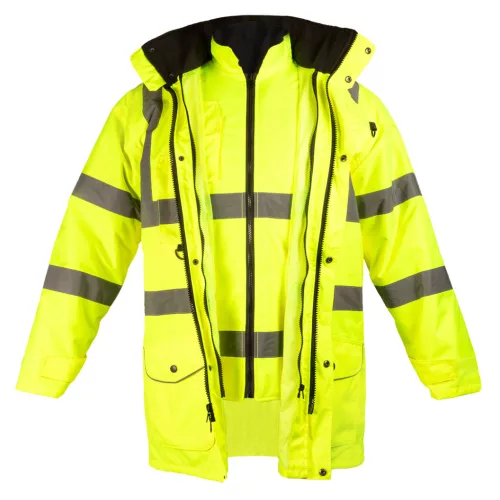 Neo Tools Láthatósági munkavédelmi kabát, univerzális 5 az1-ben, szigetelt, sárga, XL