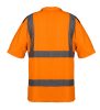 Neo Tools Láthatósági munkavédelmi póló, narancssárga, sötét alsó résszel, L