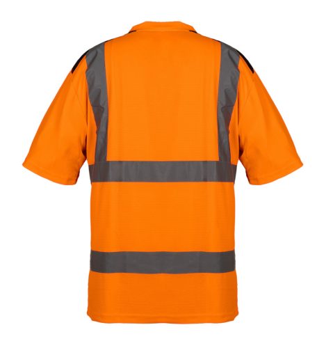 Neo Tools Láthatósági munkavédelmi póló, narancssárga, sötét alsó résszel, L