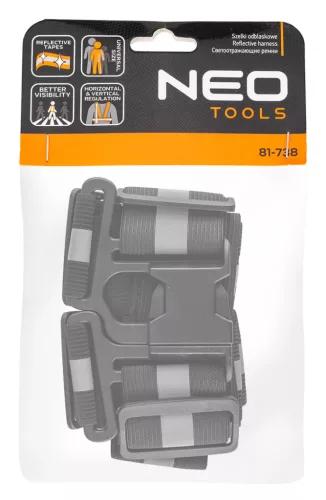 Neo Tools Láthatósági heveder, fényvisszaverő sávval, fekete