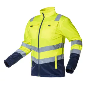   Neo Tools Láthatósági munkavédelmi kabát, Visibility, citromsárga, 60% pamut, 40% polyester, 260 gsm, L