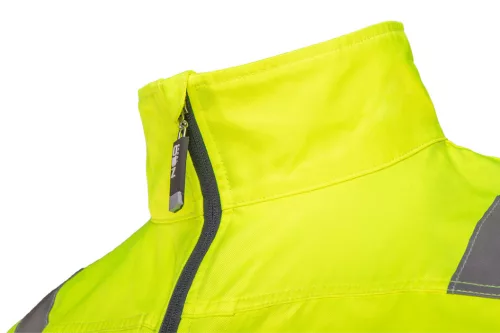 Neo Tools Láthatósági munkavédelmi kabát, Visibility, citromsárga, 60% pamut, 40% polyester, 260 gsm, L