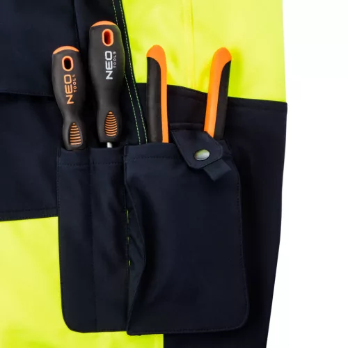 Neo Tools Láthatósági softshell munkásnadrág, citromsárga, S