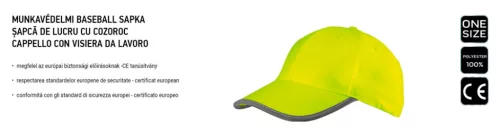 Neo Tools Láthatósági baseball munkasapka, citromsárga