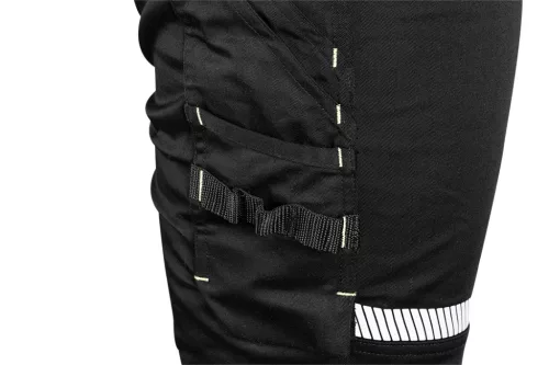 Neo Tools Láthatósági munkásnadrág Mix&Match, 1. oszt., 240g/m2, külső zsebek, profilozott térdbetét, fek.-sárga, XXXL