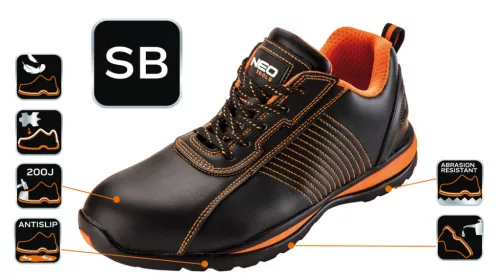 Neo Tools Munkavédelmi cipő SB, bőr, acélbetéttel, 42