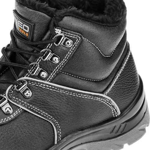 Neo Tools Munkavédelmi bakancs, hőszigetelt, bőr felsőrész, acélbetét, csúszásmentes talp, S3 SRC, 42