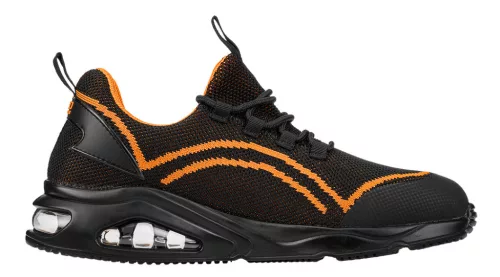 Neo Tools Munkavédelmi cipő, S1 SR, fekete-narancs, NEO AIR, acélbetéttel, légpárnás talp, fényvisszaverő elemekkel, 39