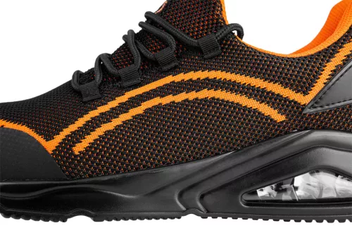 Neo Tools Munkavédelmi cipő, S1 SR, fekete-narancs, NEO AIR, acélbetéttel, légpárnás talp, fényvisszaverő elemekkel, 40