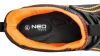 Neo Tools Munkavédelmi cipő, S1 SR, fekete-narancs, NEO AIR, acélbetéttel, légpárnás talp, fényvisszaverő elemekkel, 43