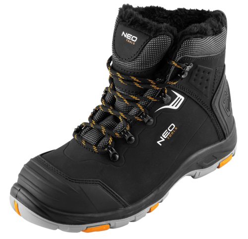 Neo Tools Munkavédelmi bakancs S1 SR C1 FO, kompozit orrmerevítő, hőszigetelt nubuk+PE felsőrész, csúszásmentes talp 47