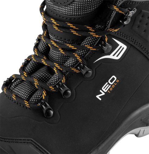Neo Tools Munkavédelmi bakancs S1 SR C1 FO, kompozit orrmerevítő, hőszigetelt nubuk+PE felsőrész, csúszásmentes talp 47