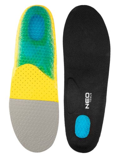 Neo Tools Talpbetét, zselés sarokvédő betéttel,nedvességelvezető perforációval, univerzális méret, 41-47