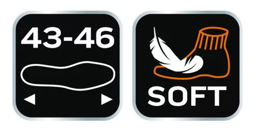 Neo Tools Munkavédelmi zokni, hosszú, 70% pamut, 30% poliészter, megerősített sarok, lélegző, 43–46