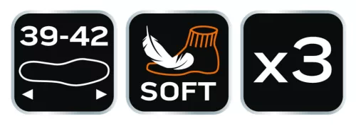 Neo Tools Munkavédelmi zokni, 3pár, hosszú, 70% pamut, 30% poliészter, 39–42