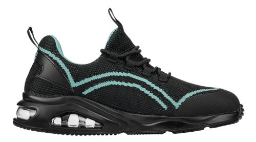 Neo Tools Munkavédelmi cipő, O1 SR, fekete-kék, NEO AIR, légpárnás, fémmentes, csúszásgátló, antisztatikus talp, 41