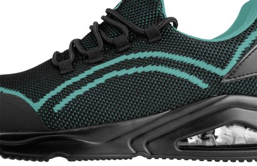 Neo Tools Munkavédelmi cipő, O1 SR, fekete-kék, NEO AIR, légpárnás, fémmentes, csúszásgátló, antisztatikus talp, 46