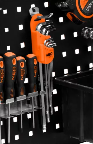 Neo tools Kampókészlet 85mm, 5db, műhelykocsihoz, szerszámtartó falhoz(84-500, 501)