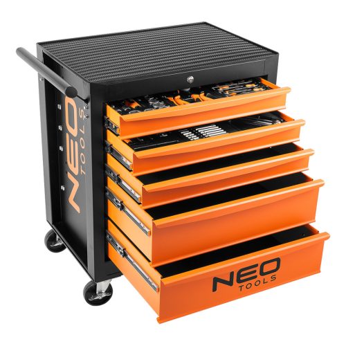 Neo Tools Szerszámkocsi, 5 fiókos, 117db szerszámmal, 680x460x825mm, szerszámkocsi