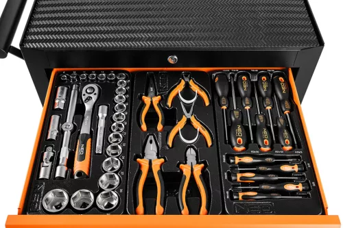 Neo Tools Szerszámkocsi, 5 fiókos, 117db szerszámmal, 680x460x825mm, szerszámkocsi