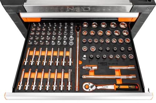 Neo Tools Műhelykocsi PRO 7 fiókkal, 329db szerszámmal 805x972x460mm, szerszámkocsi