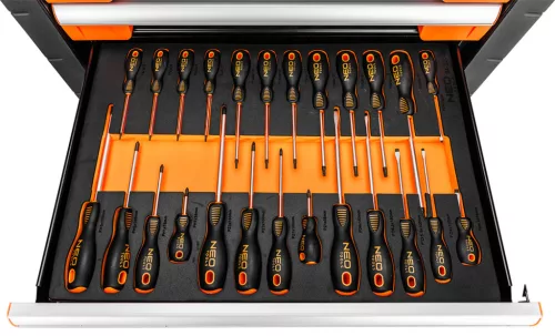 Neo Tools Műhelykocsi PRO 7 fiókkal, 329db szerszámmal 805x972x460mm, szerszámkocsi