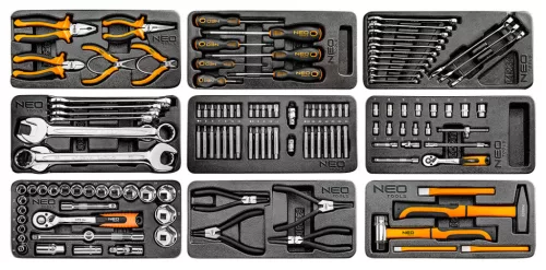 Neo Tools Szerszámkocsi, 7 fiókos, 129db szerszámmal, 680x460x1030mm, szerszámkocsi