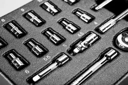 Neo tools Dugókulcskészlet 1/4", 19db, 4-14mm, szerszámkocsiba rakható tálcában