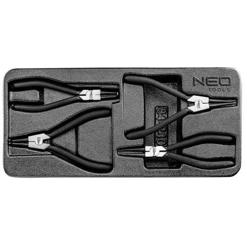 Neo tools Zégergyűrű Fogókészlet, 4db, szerszámkocsiba rakható tálcában