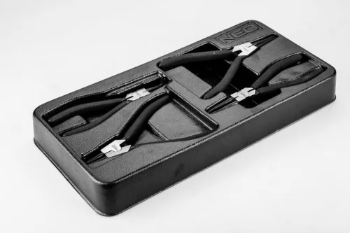 Neo tools Zégergyűrű Fogókészlet, 4db, szerszámkocsiba rakható tálcában