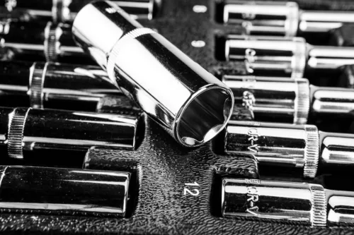 Neo tools Dugókulcskészlet hosszú 1/2” 14db, 8-21mm, szerszámkocsiba rakható tálcában