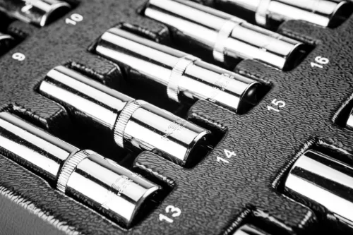 Neo tools Dugókulcskészlet hosszú 1/2” 14db, 8-21mm, szerszámkocsiba rakható tálcában