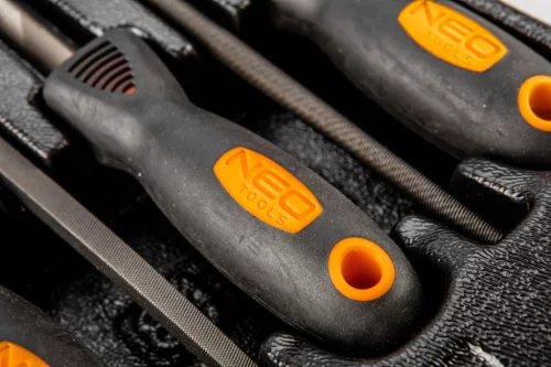 Neo tools Reszelő készlet 5db, szerszámkocsiba rakható tálcában