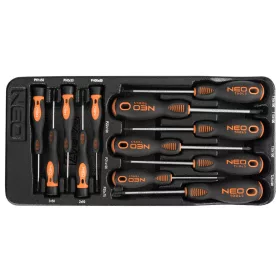   Neo tools Műszerész, Precíziós Csavarhúzó készlet, PZ, TORX, 12db, szerszámkocsiba rakható tálcában