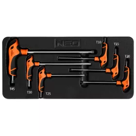   Neo tools Torxkulcs készlet „T” markolattal 6db, szerszámkocsiba rakható tálcában